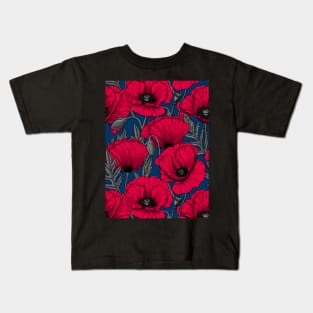 Red poppy garden Kids T-Shirt